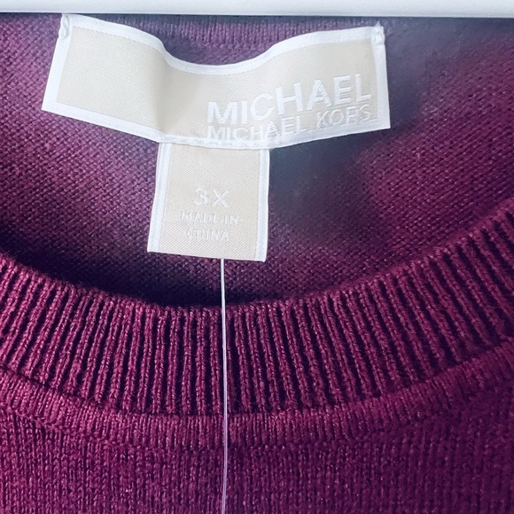 Michael Kors Red Peek-a-Boo Shoulder w/ Flared Sleeves- Rhinestone accents. - Picture 6 of 8